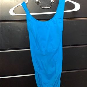 blue gymnastics/dance leotard